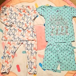 18m Simple Joy's by Carter's 4pc set with 2 matching pajamas sets